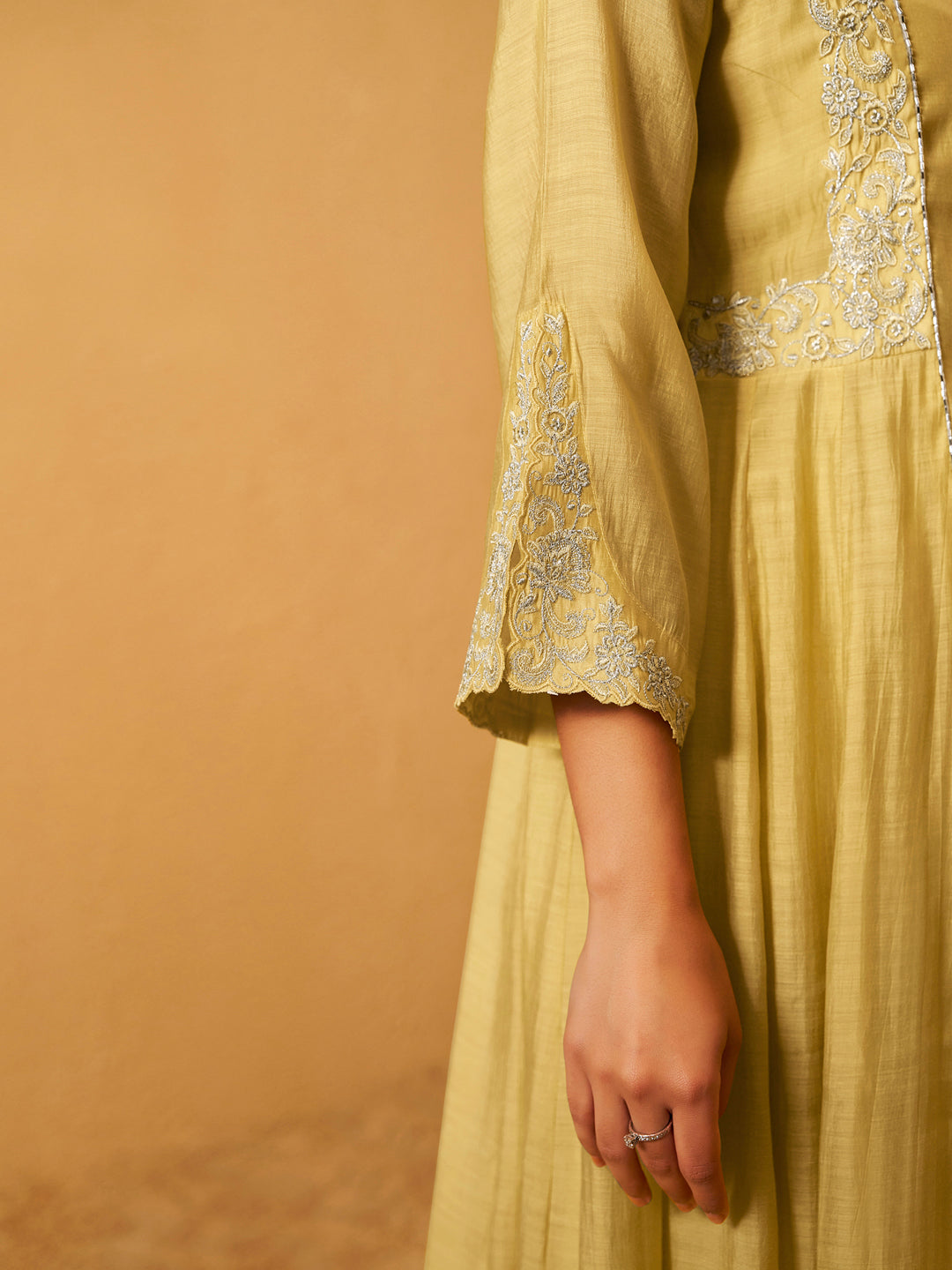 Golden Hour Chanderi Suit Set With Dupatta