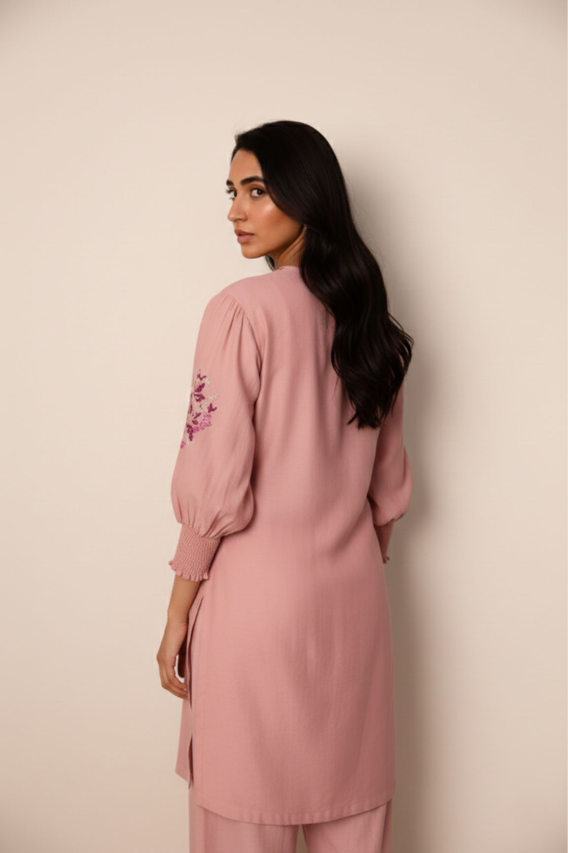 Blush Bloom Embroidered Kurta Set