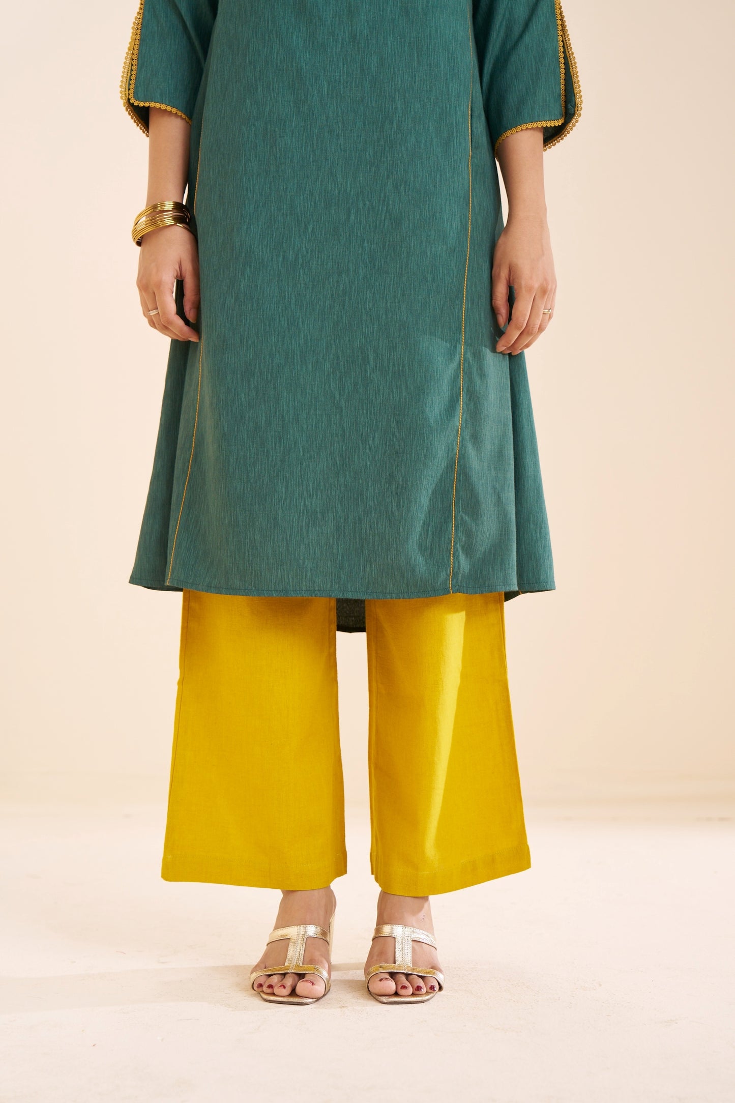 Refreshing Green Kurta in Soft Viscose Blend Fabric