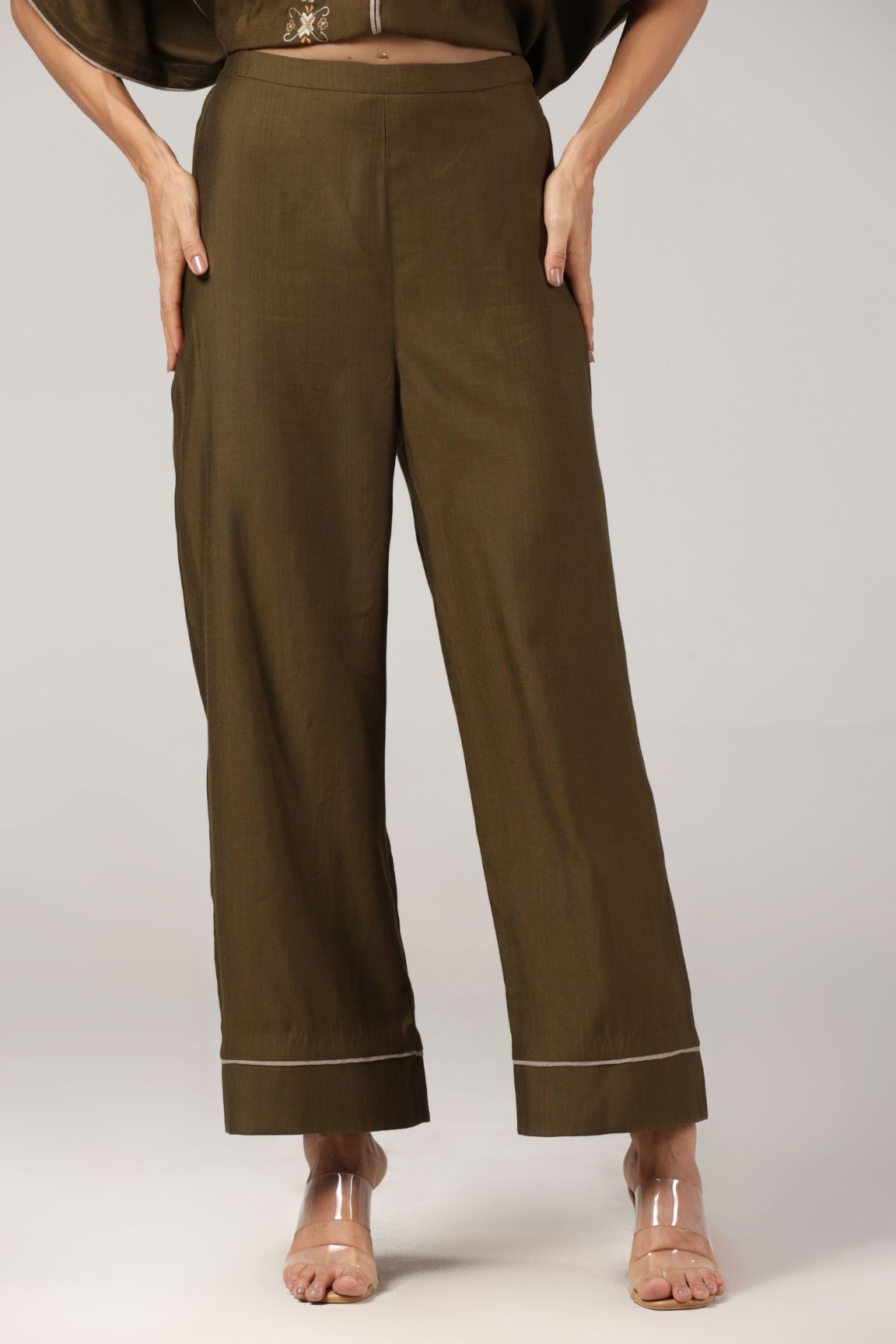 Olive Embroidered Co-ord Set