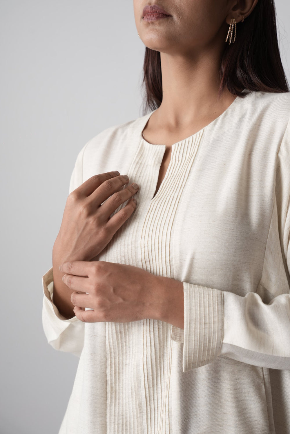 Off-White Pintuck Kurta Set