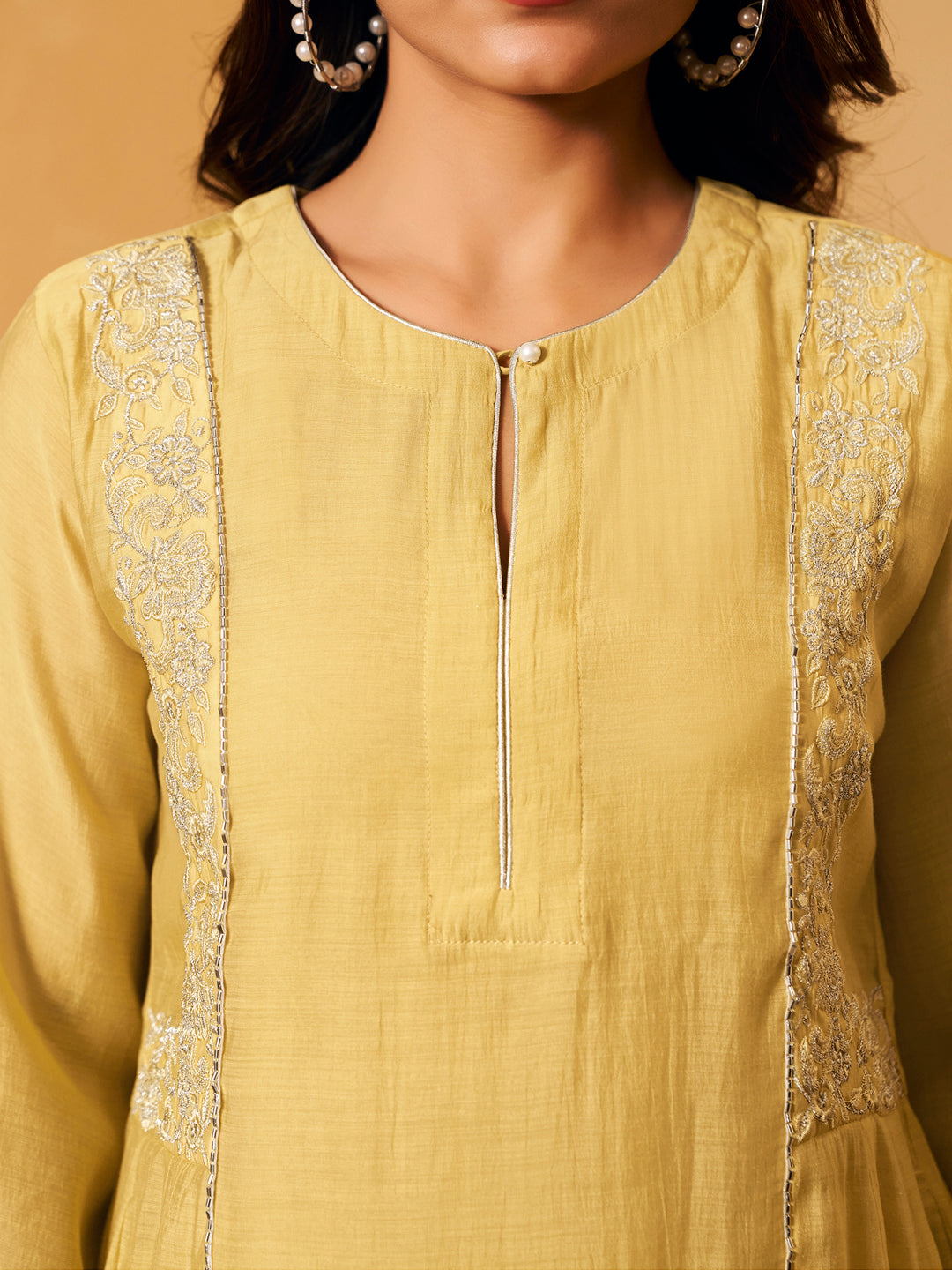 Golden Hour Chanderi Suit Set With Dupatta