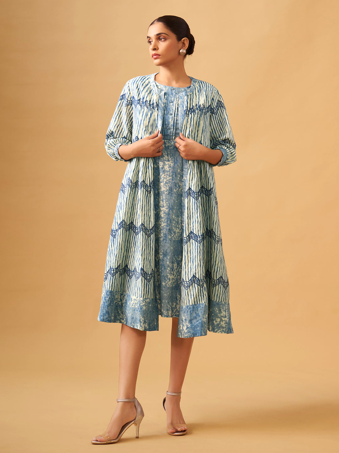 Chic Everyday Cotton Dress with Matching Jacket