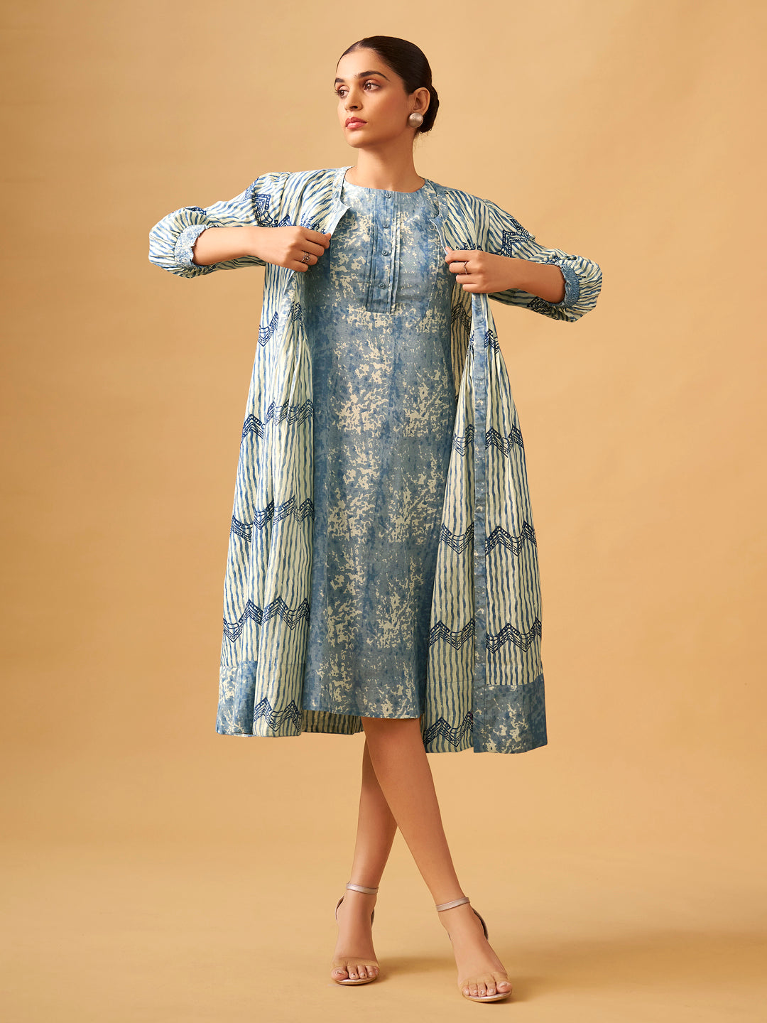 Chic Everyday Cotton Dress with Matching Jacket