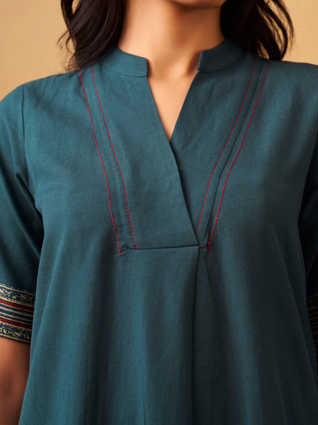 Textured Cotton Kurta Set with Matching Scarf
