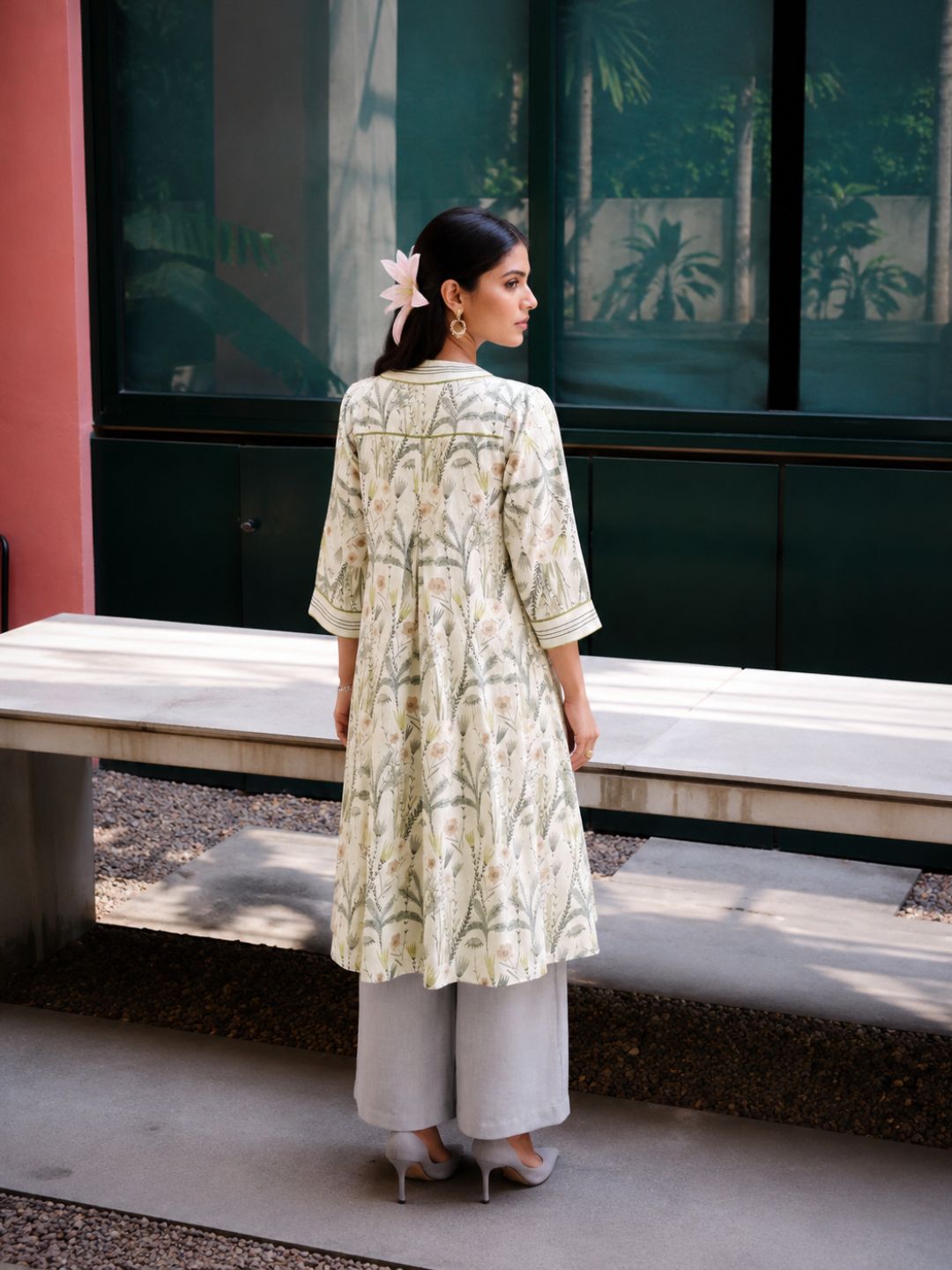 Bloom Whisper Floral Viscose Blend Kurta Set