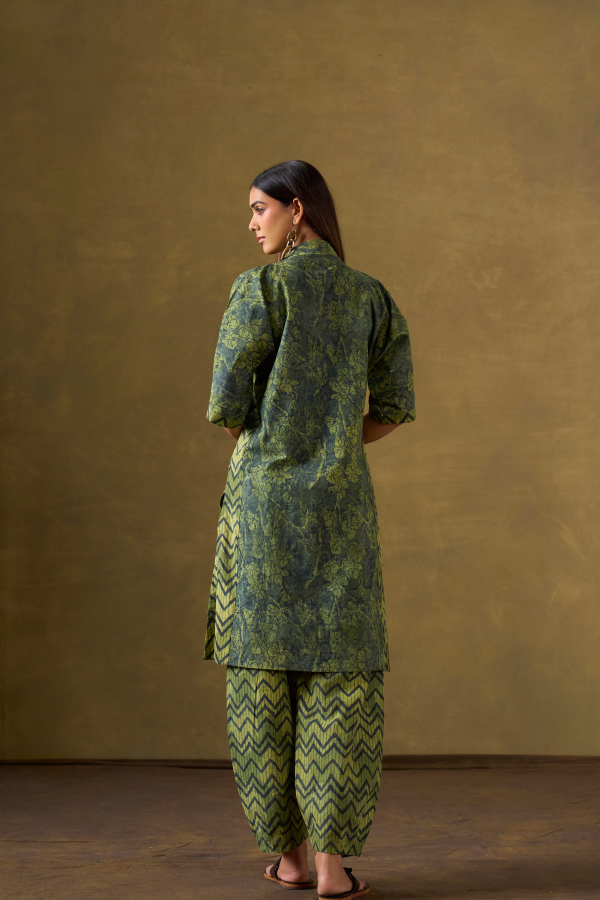 Wild Green Printed Kurta Set with Salwar