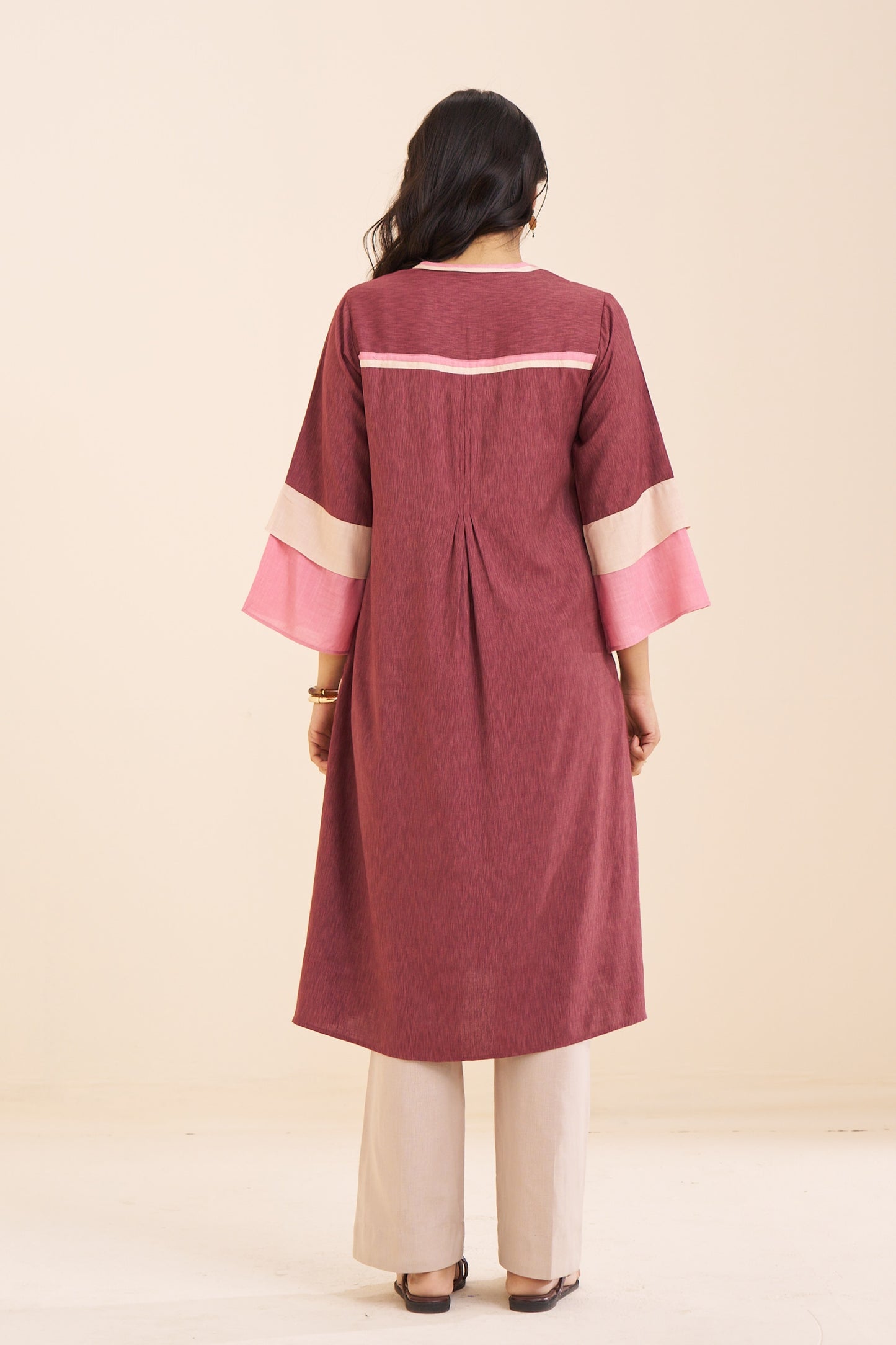 Modern Straight-Cut Kurta with Contrast Trim Design