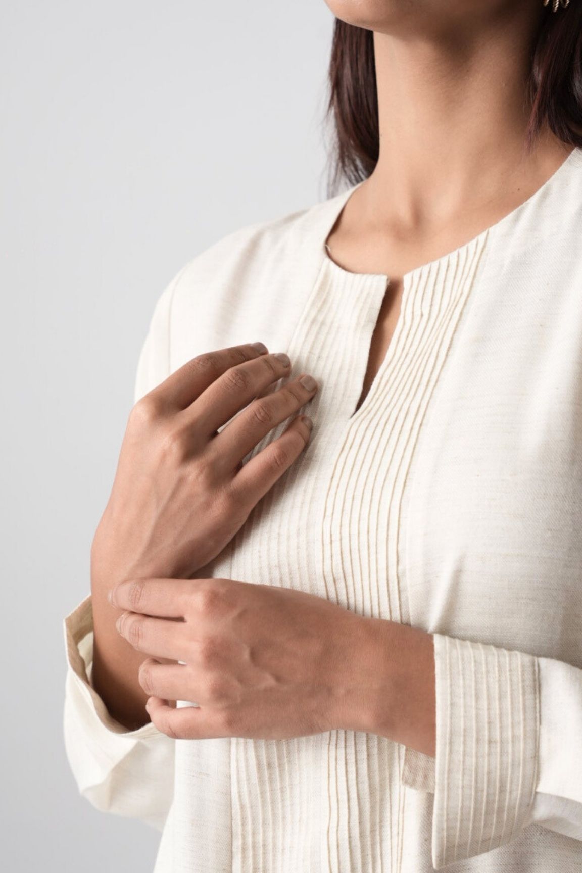 Off-White Pintuck Kurta Set