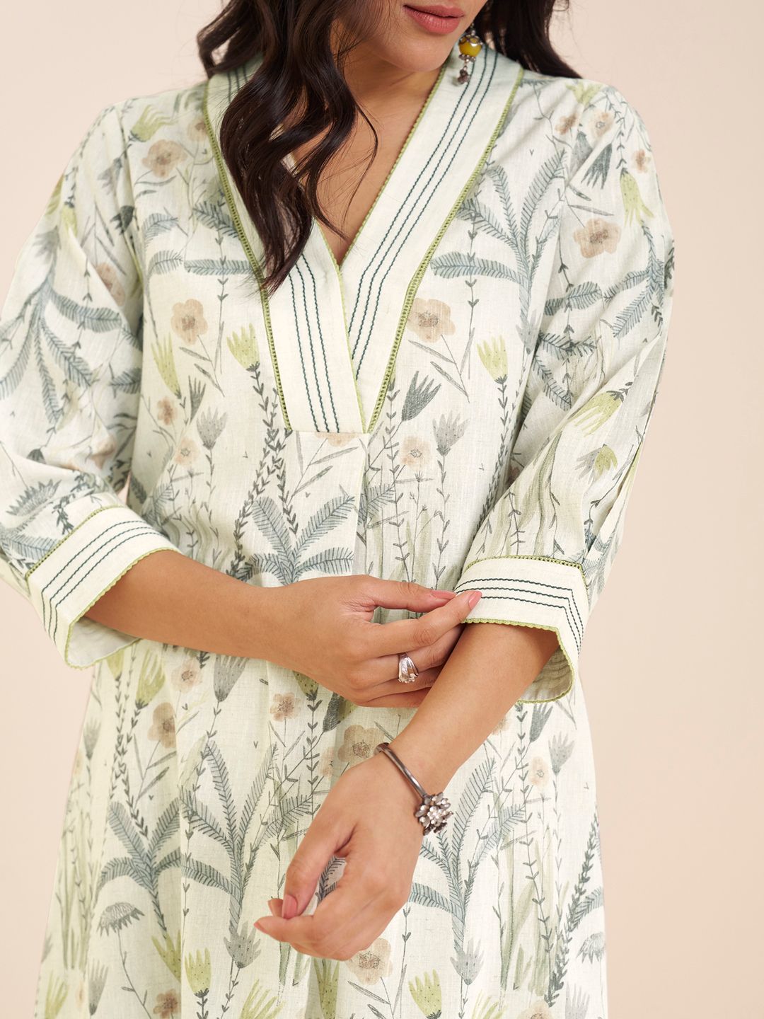 Bloom Whisper Floral Viscose Blend Kurta Set