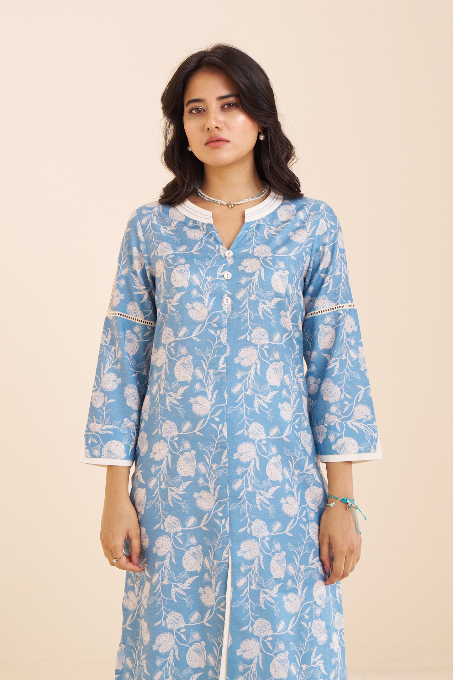 Premium Linen Blend Printed Kurta – Stylish & Comfortable