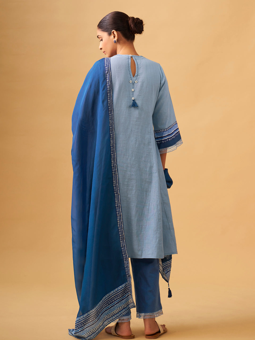 Elegant Cotton Kurta Set with Fine Embroidery