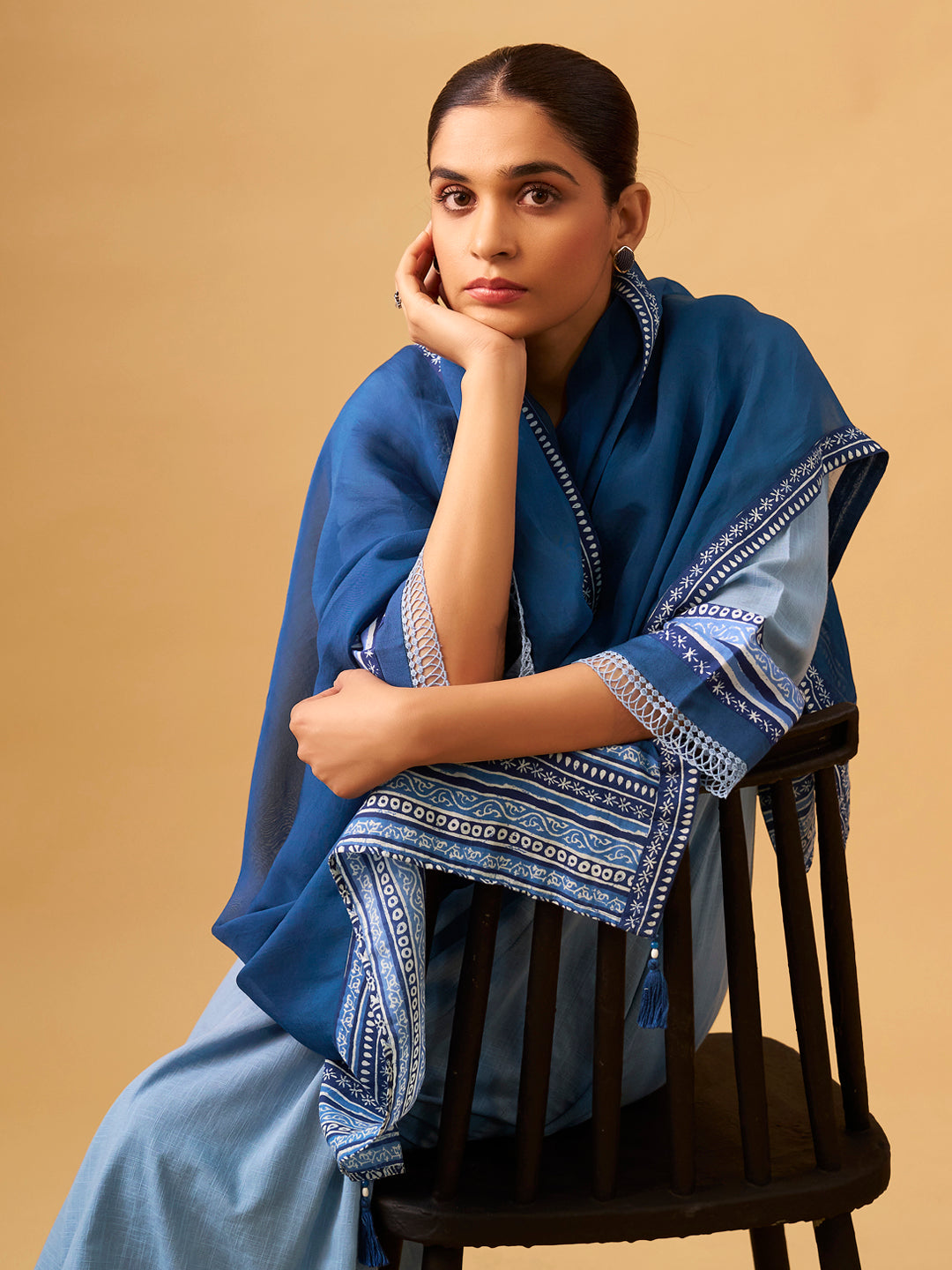 Elegant Cotton Kurta Set with Fine Embroidery