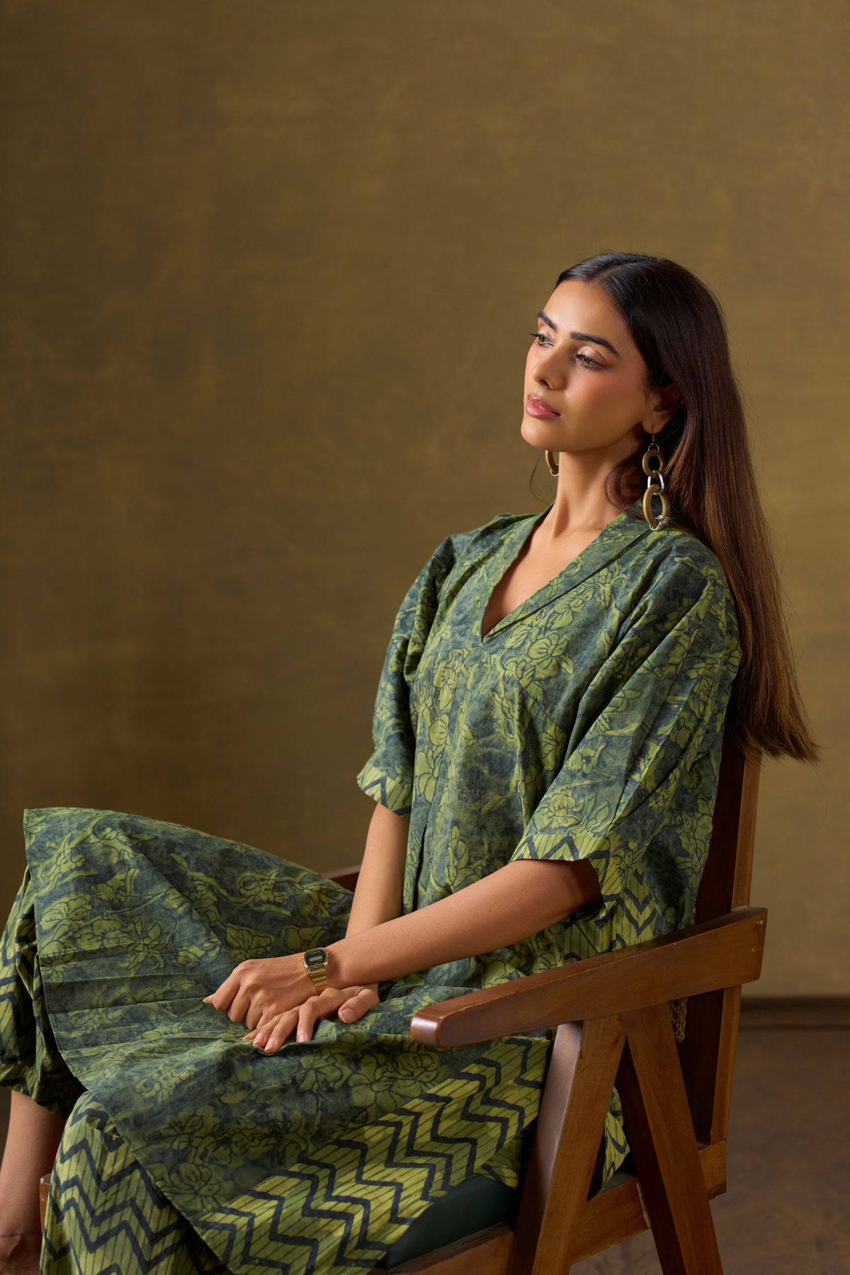 Wild Green Printed Kurta Set with Salwar