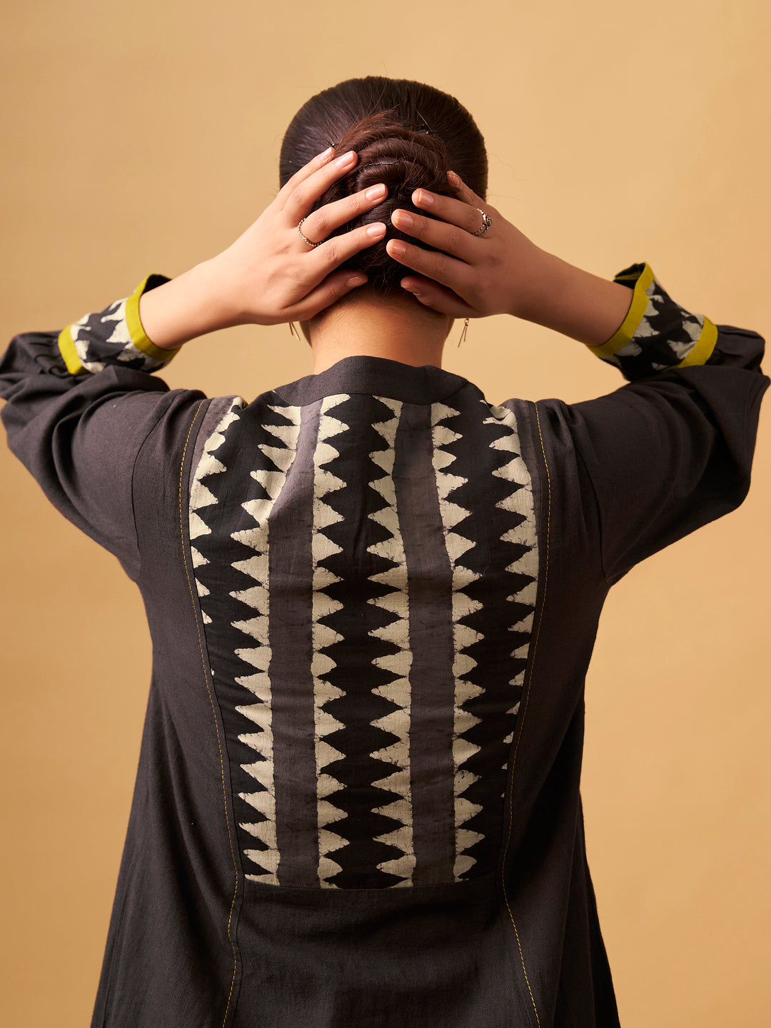 Coffee  Embroidered Cotton Kurta Set with Printed Dupatta