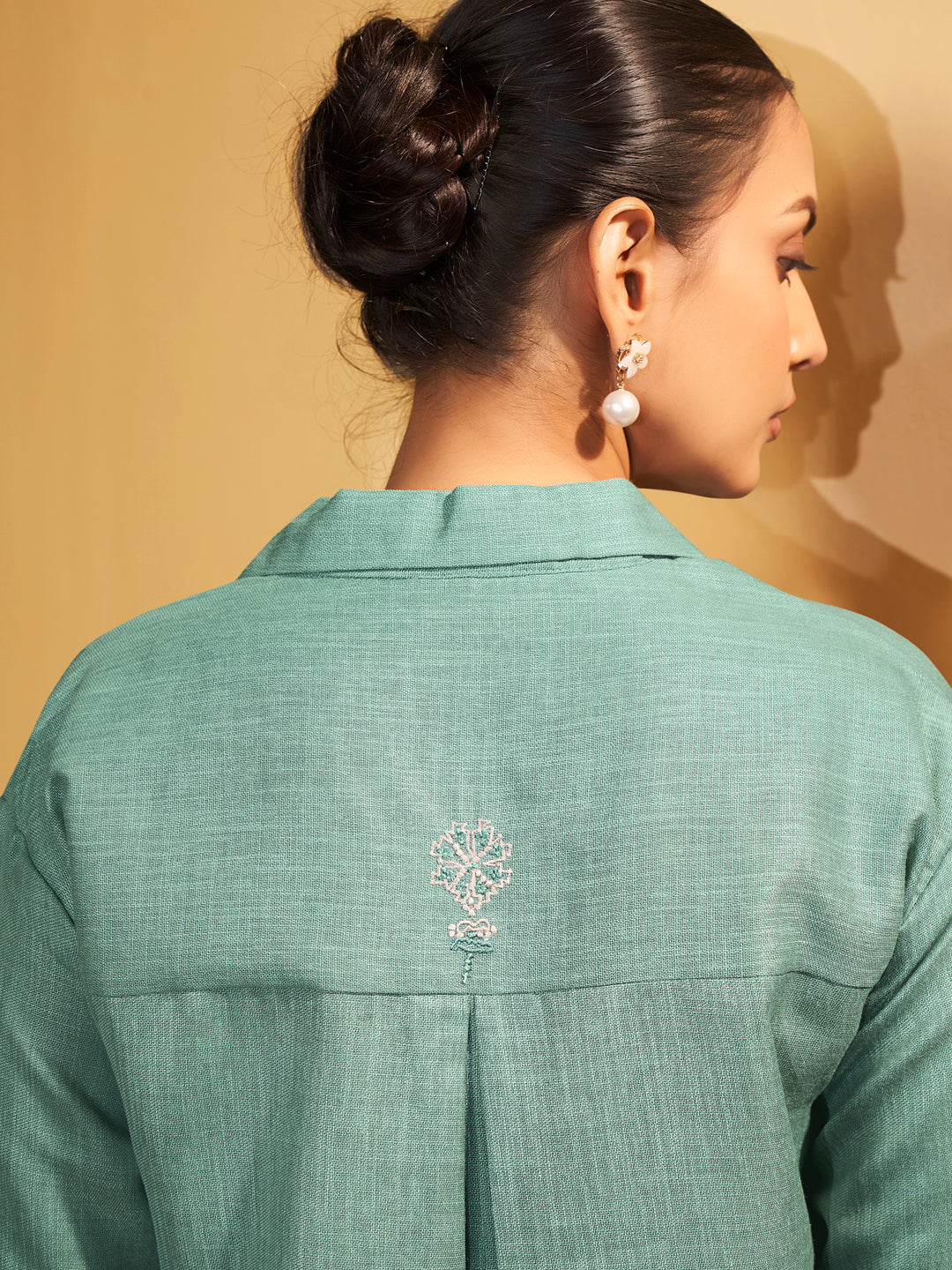 Sage Green Cotton-Linen Kurta Set