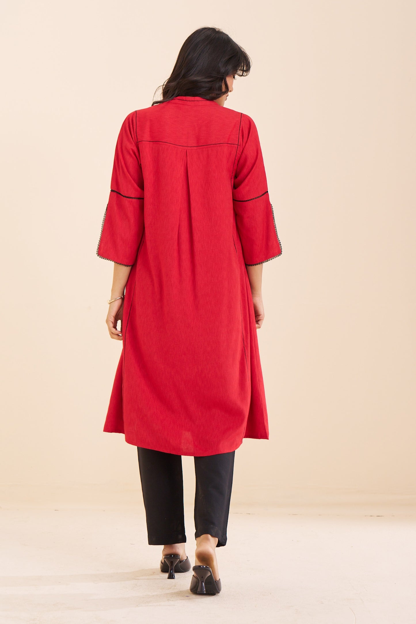 Classic Straight Fit Kurta in Soft Viscose Blend Fabric