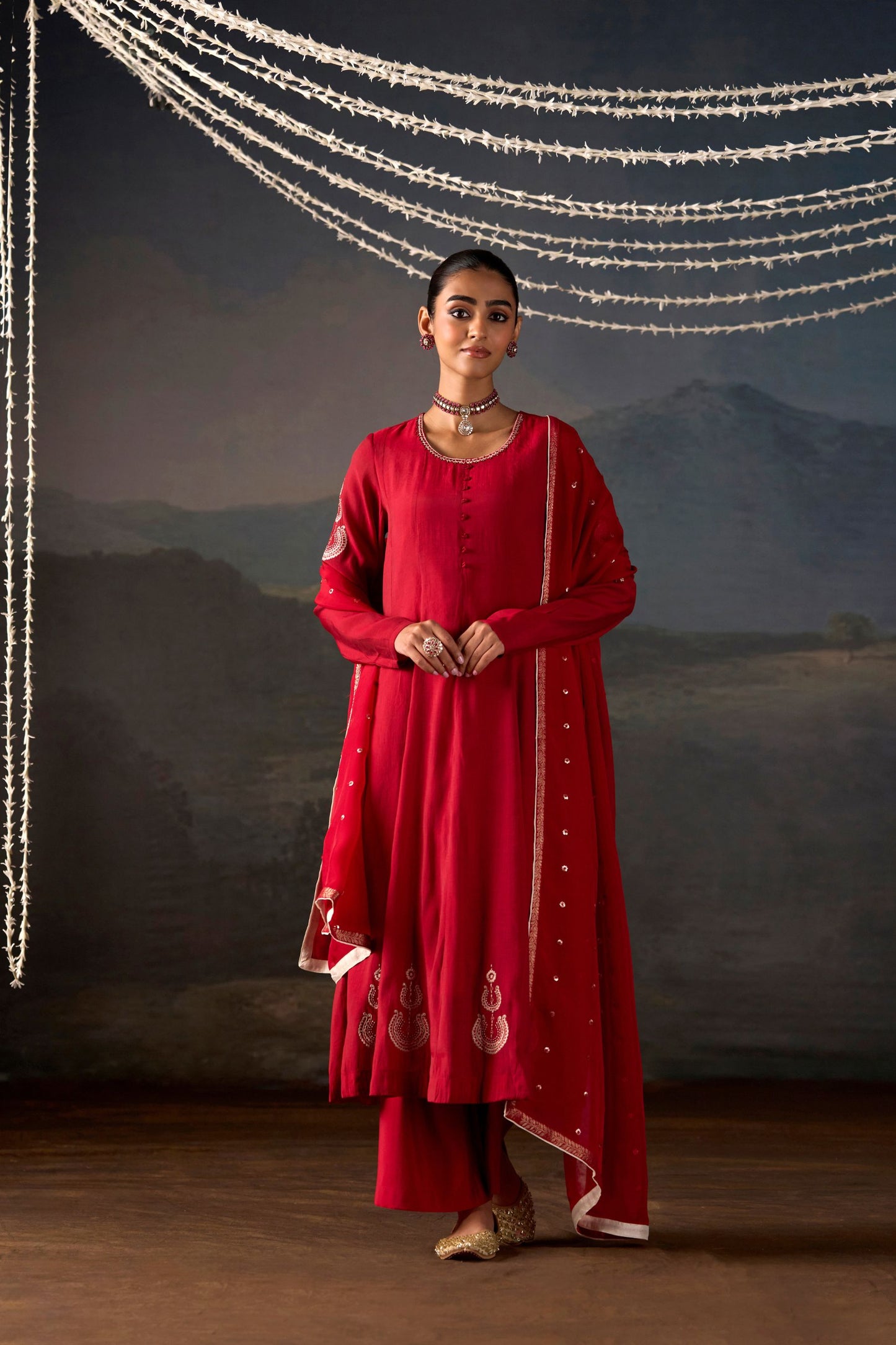 Gulnaar Anarkali Suit Set with Dupatta