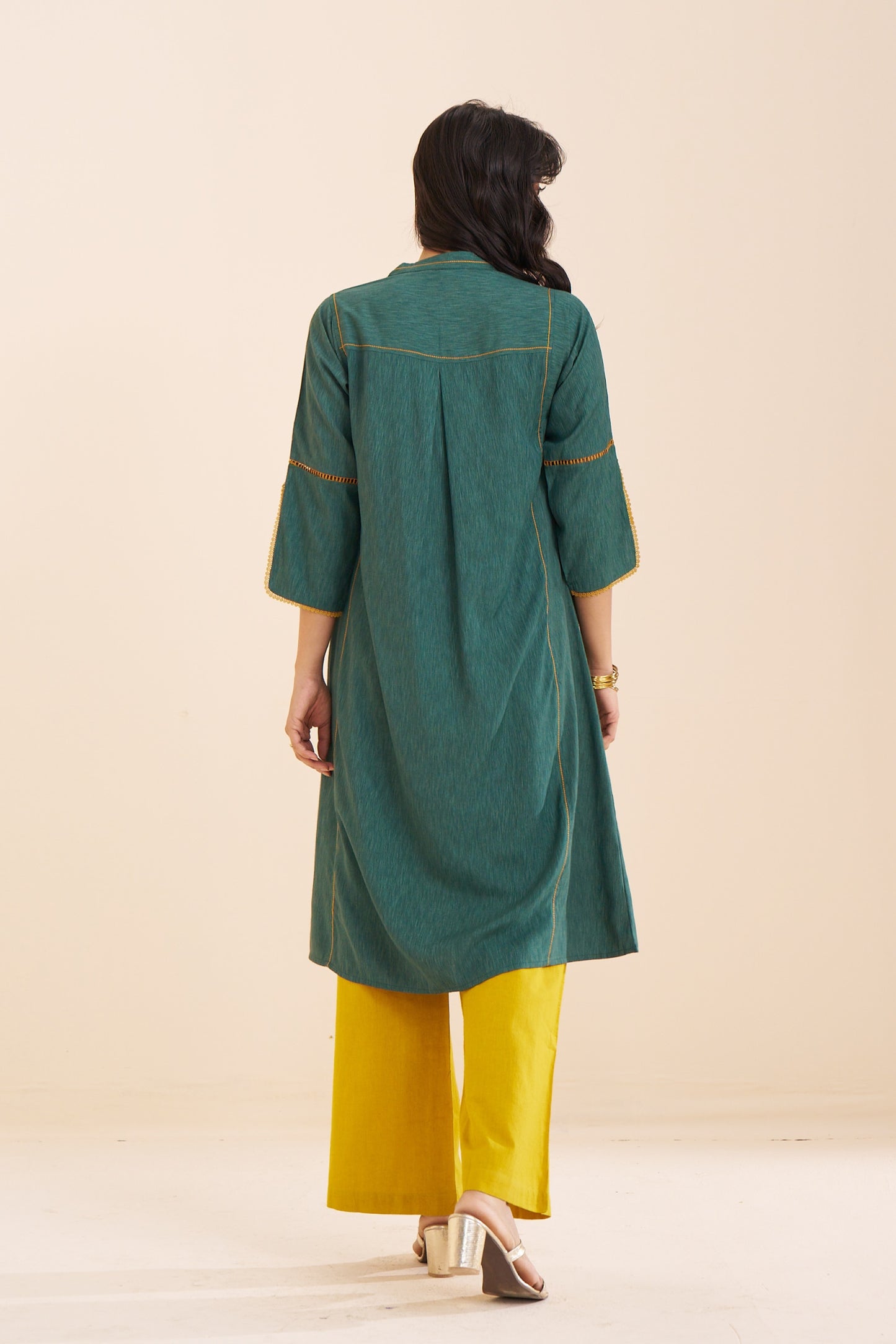 Refreshing Green Kurta in Soft Viscose Blend Fabric