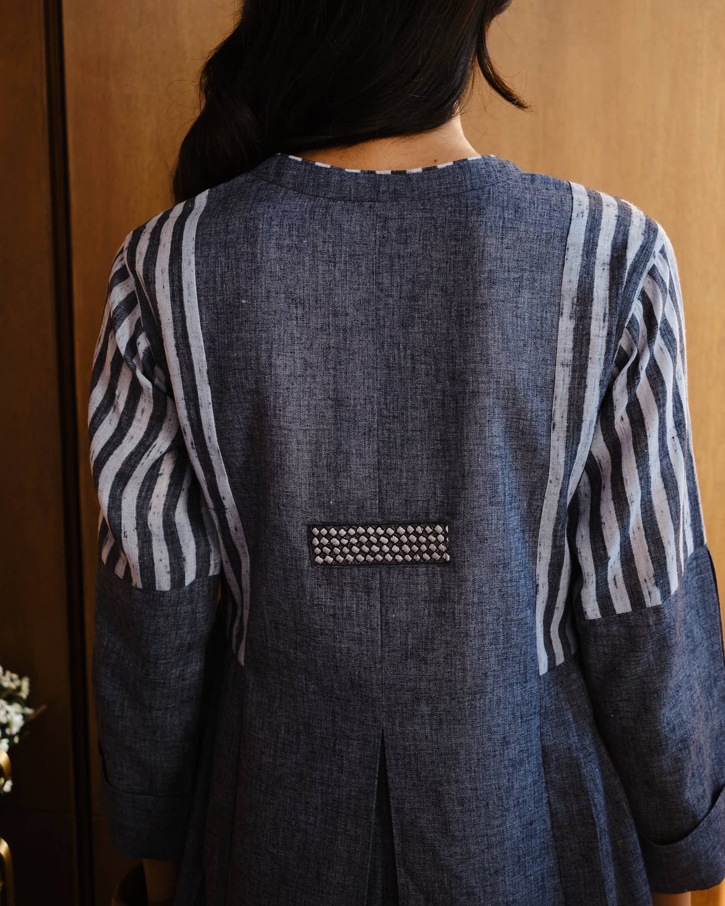 Slate Maze Printed Soft Linen Kurta Set