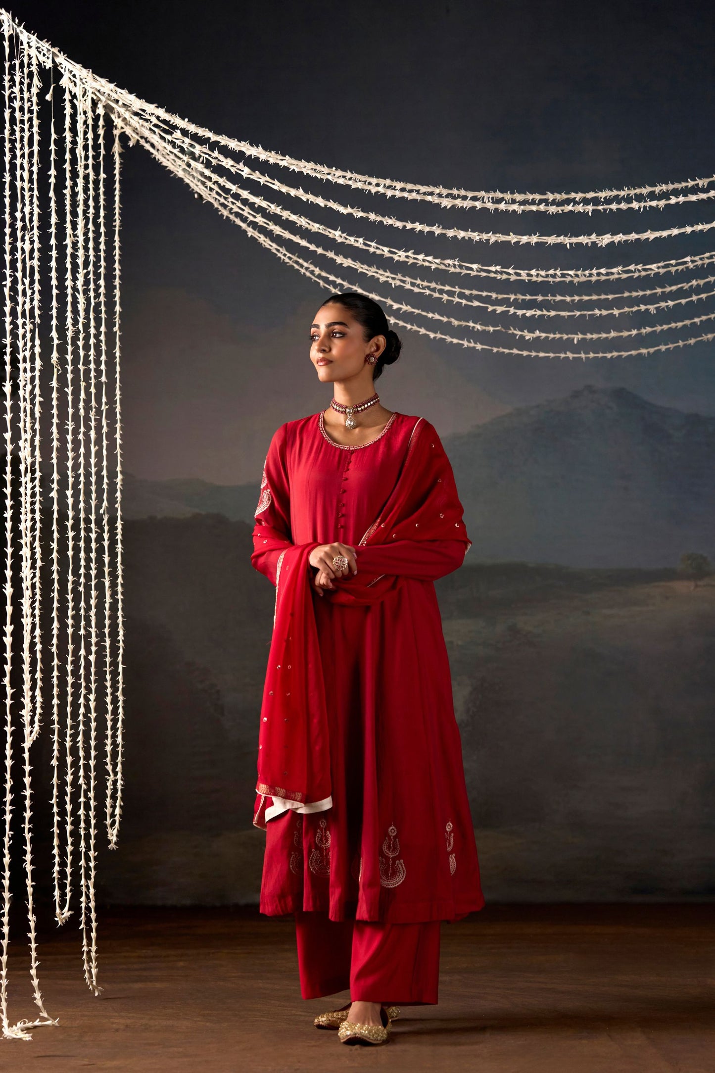 Gulnaar Anarkali Suit Set with Dupatta
