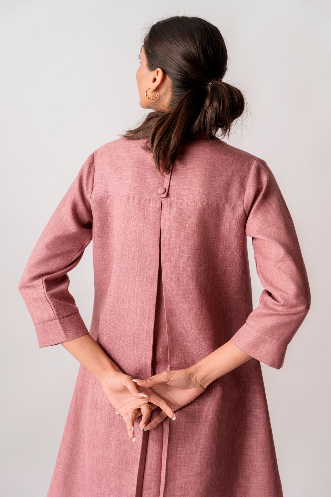 Mauve Button-Down Flared Kurta Set