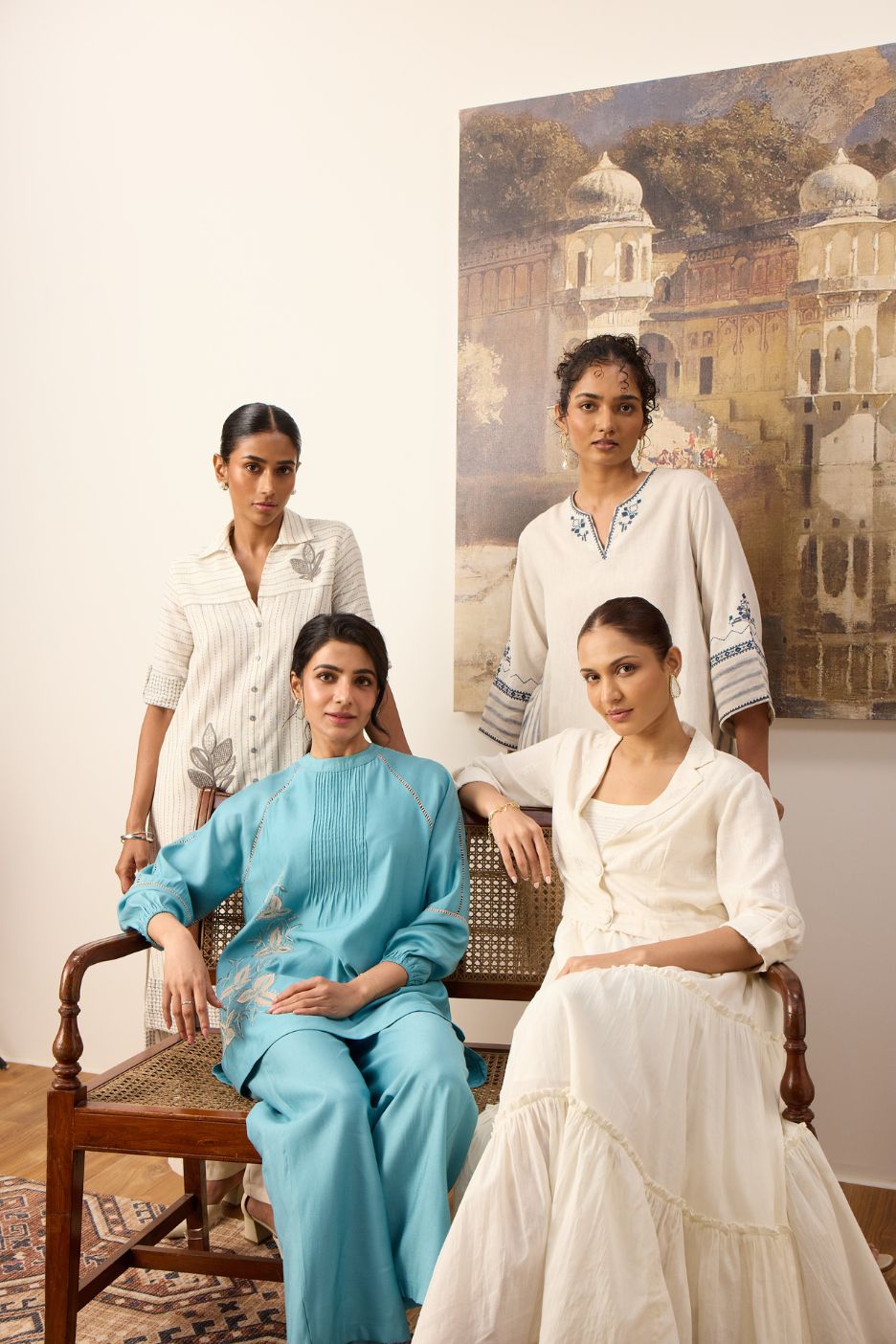 Off White Cotton Tiered Dress