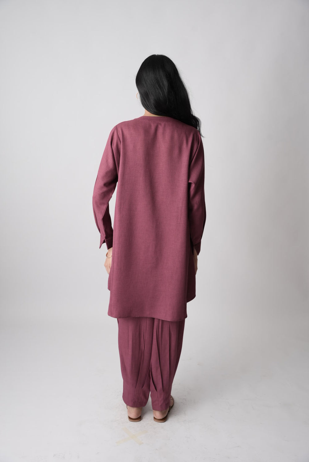 Magenta Pintuck Kurta Set