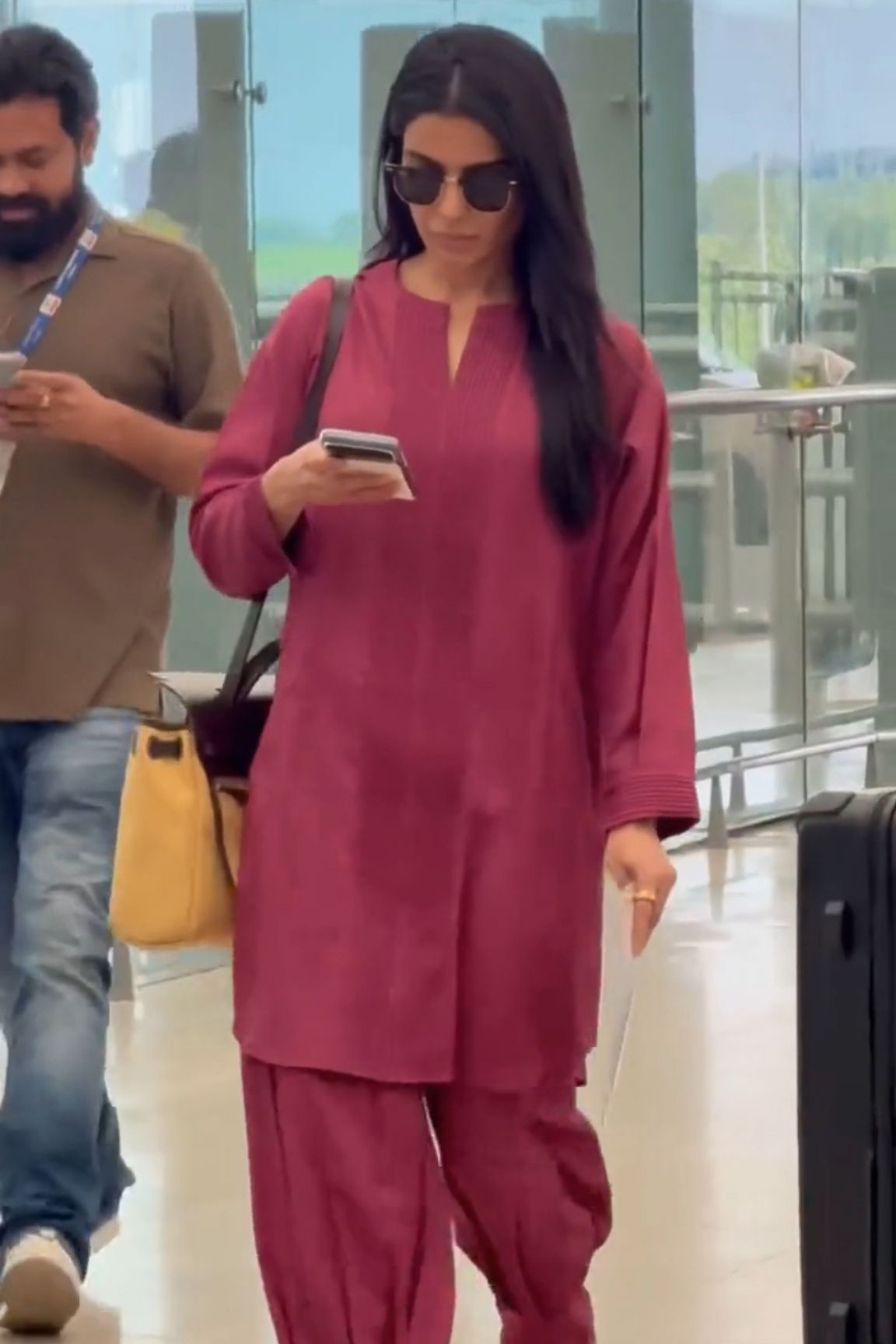 Magenta Pintuck Kurta Set