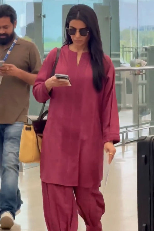 off- white Pintuck Kurta Set