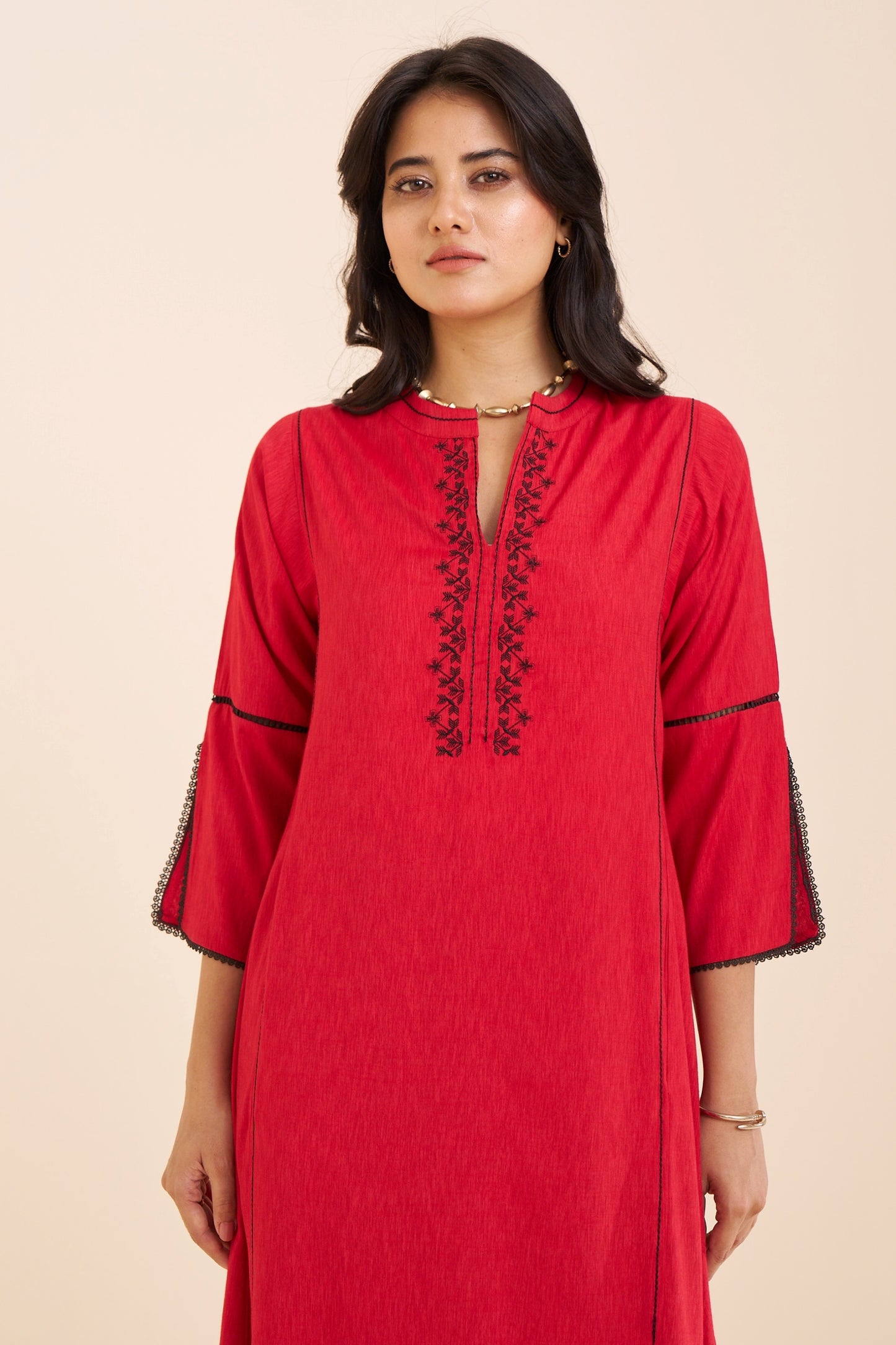Classic Straight Fit Kurta in Soft Viscose Blend Fabric