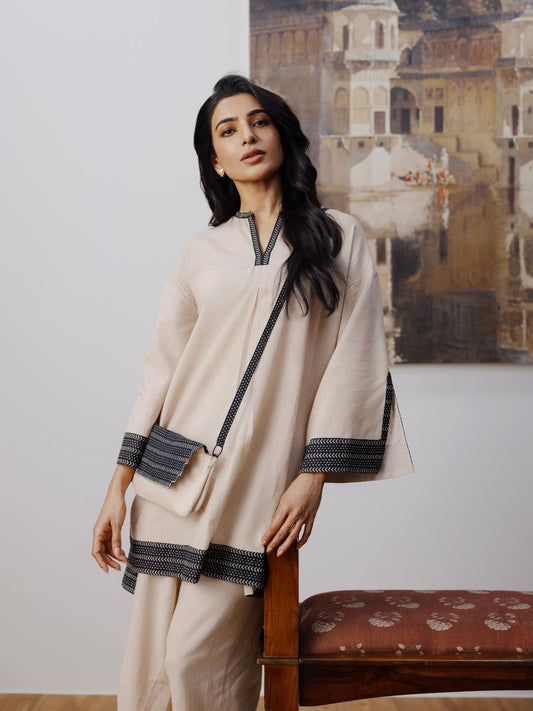 Everyday Cotton Kurta Set with a Matching Sling Bag