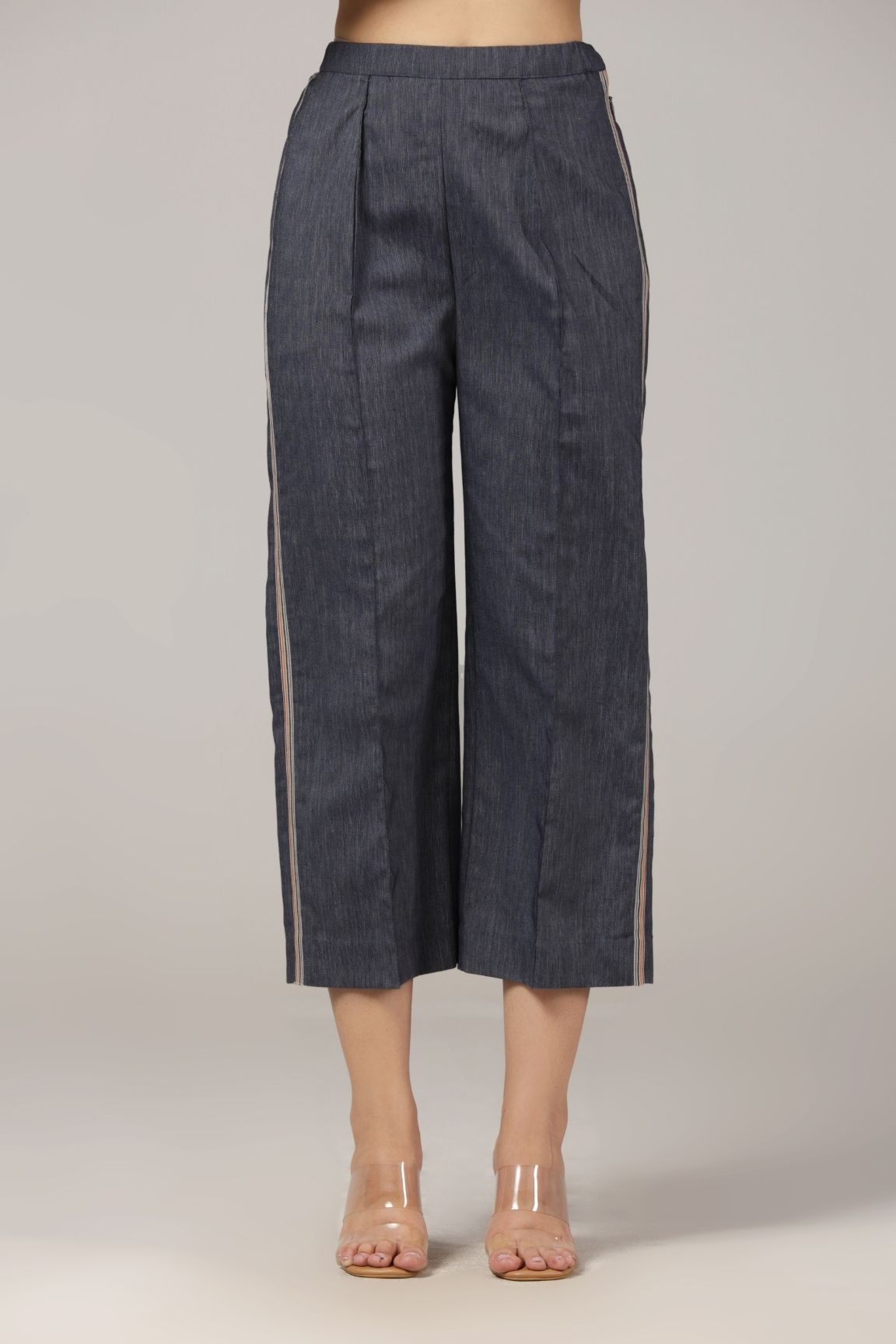 Grey-Blue Ikkat Co-ord Set