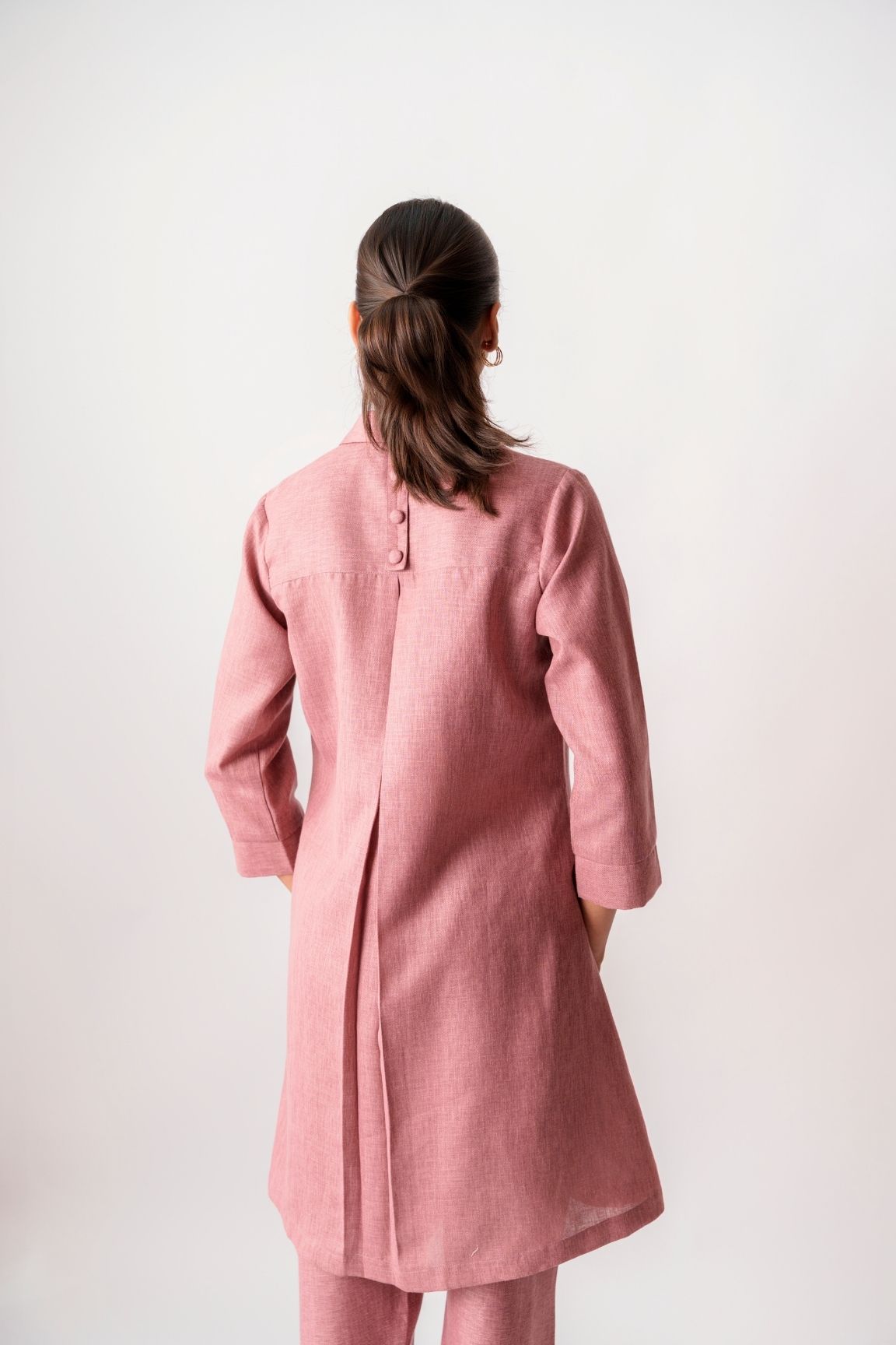 Mauve Button-Down Flared Kurta Set