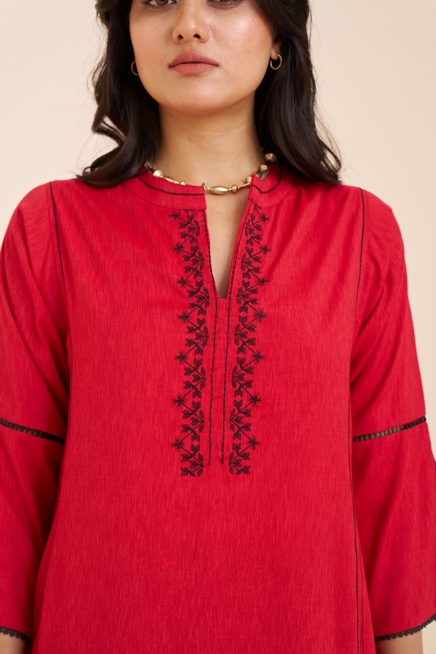 Classic Straight Fit Kurta in Soft Viscose Blend Fabric