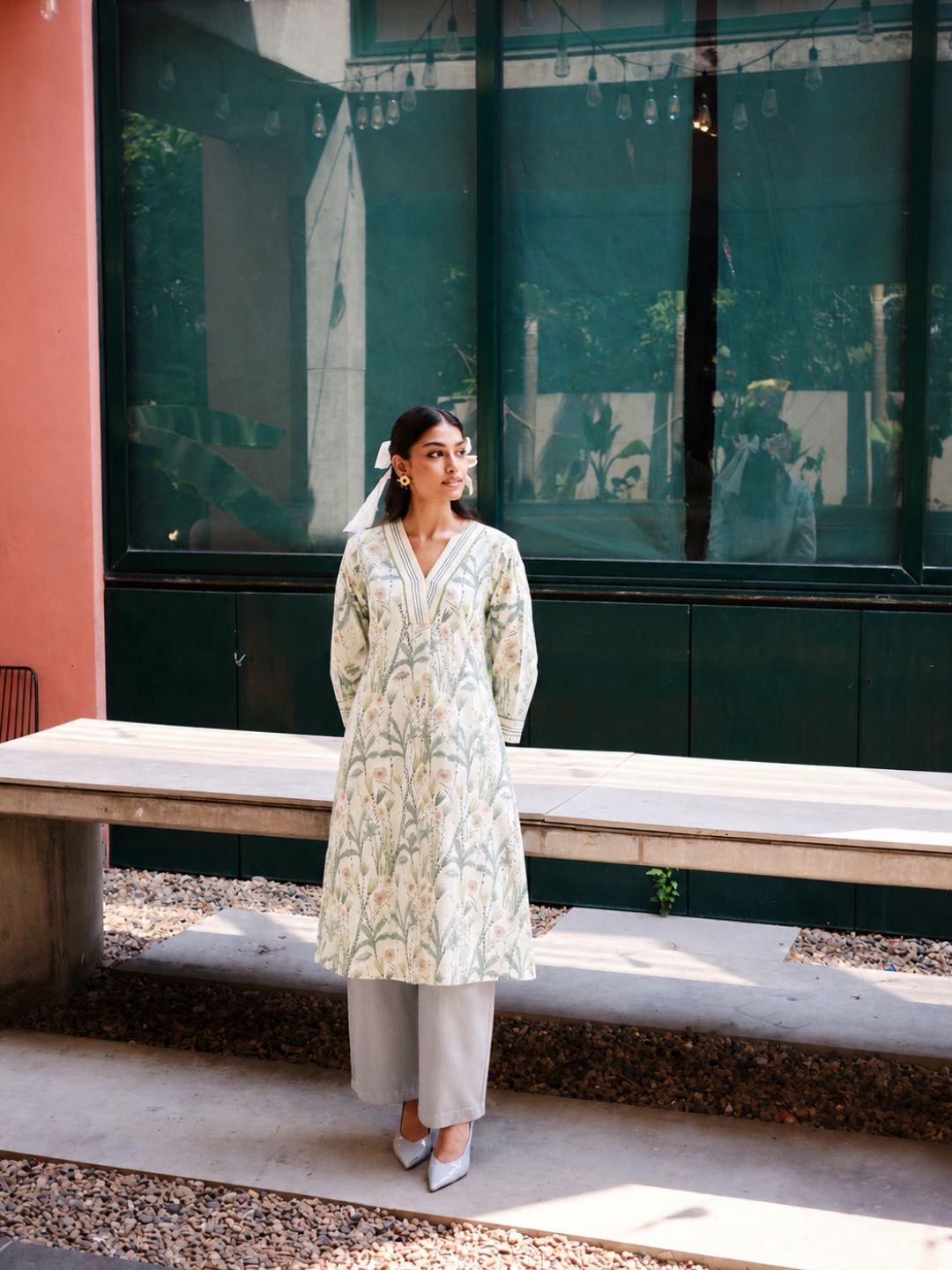 Bloom Whisper Floral Viscose Blend Kurta Set