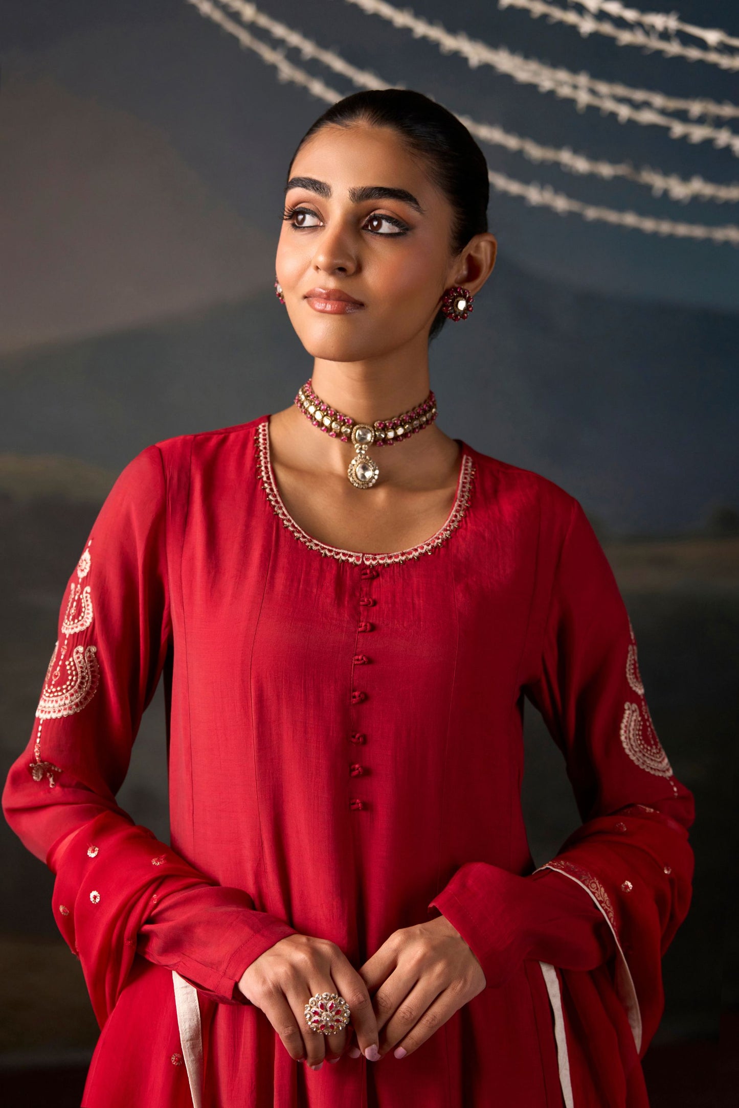 Gulnaar Anarkali Suit Set with Dupatta