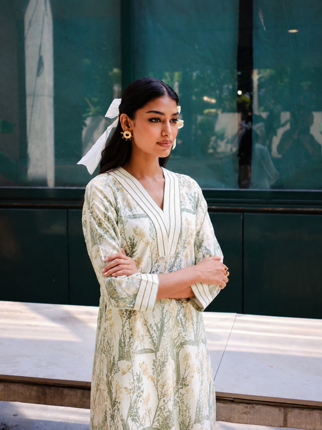 Bloom Whisper Floral Viscose Blend Kurta Set