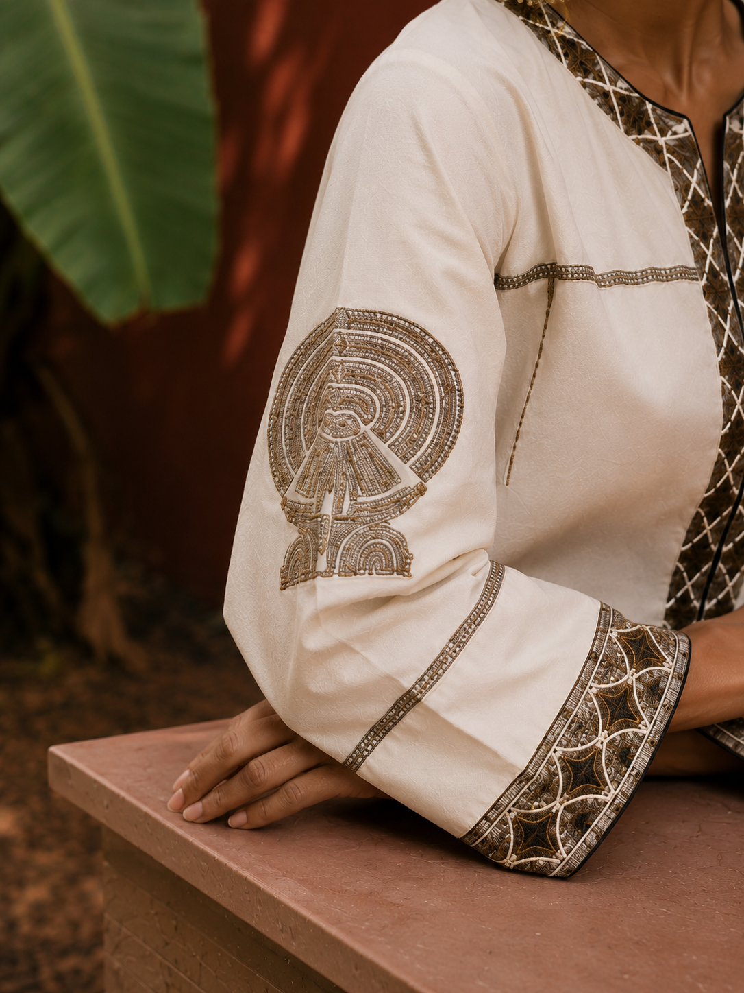 Ivory Embroidered Straight Kurta for Women