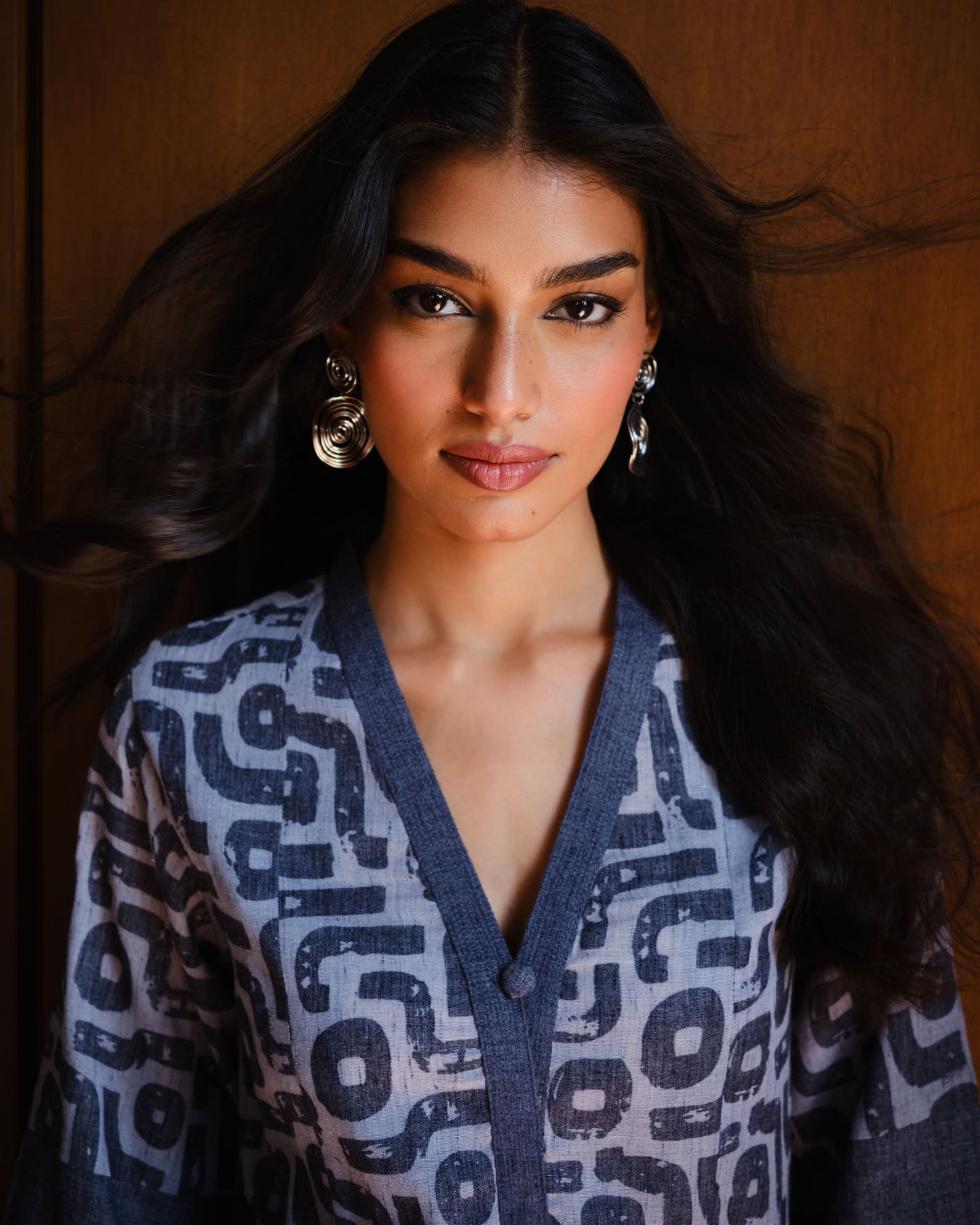 Indigo Maze Printed A-Line Kurta Set