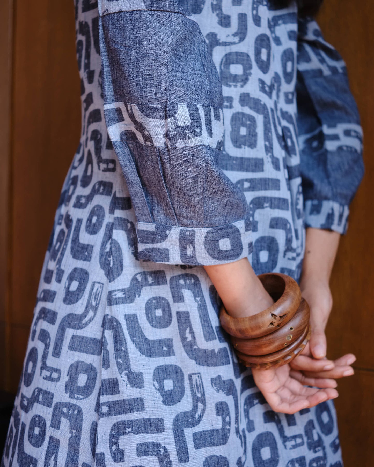 Indigo Maze Printed A-Line Kurta Set