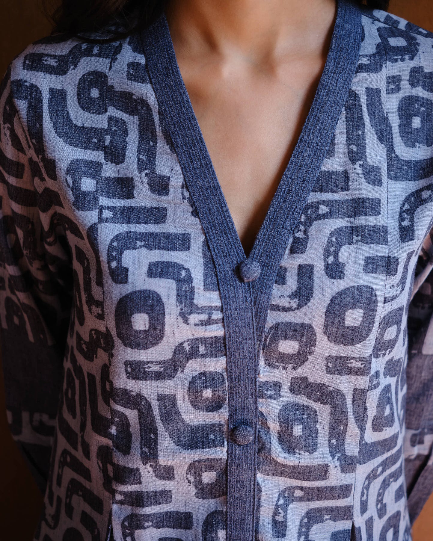 Indigo Maze Printed A-Line Kurta Set