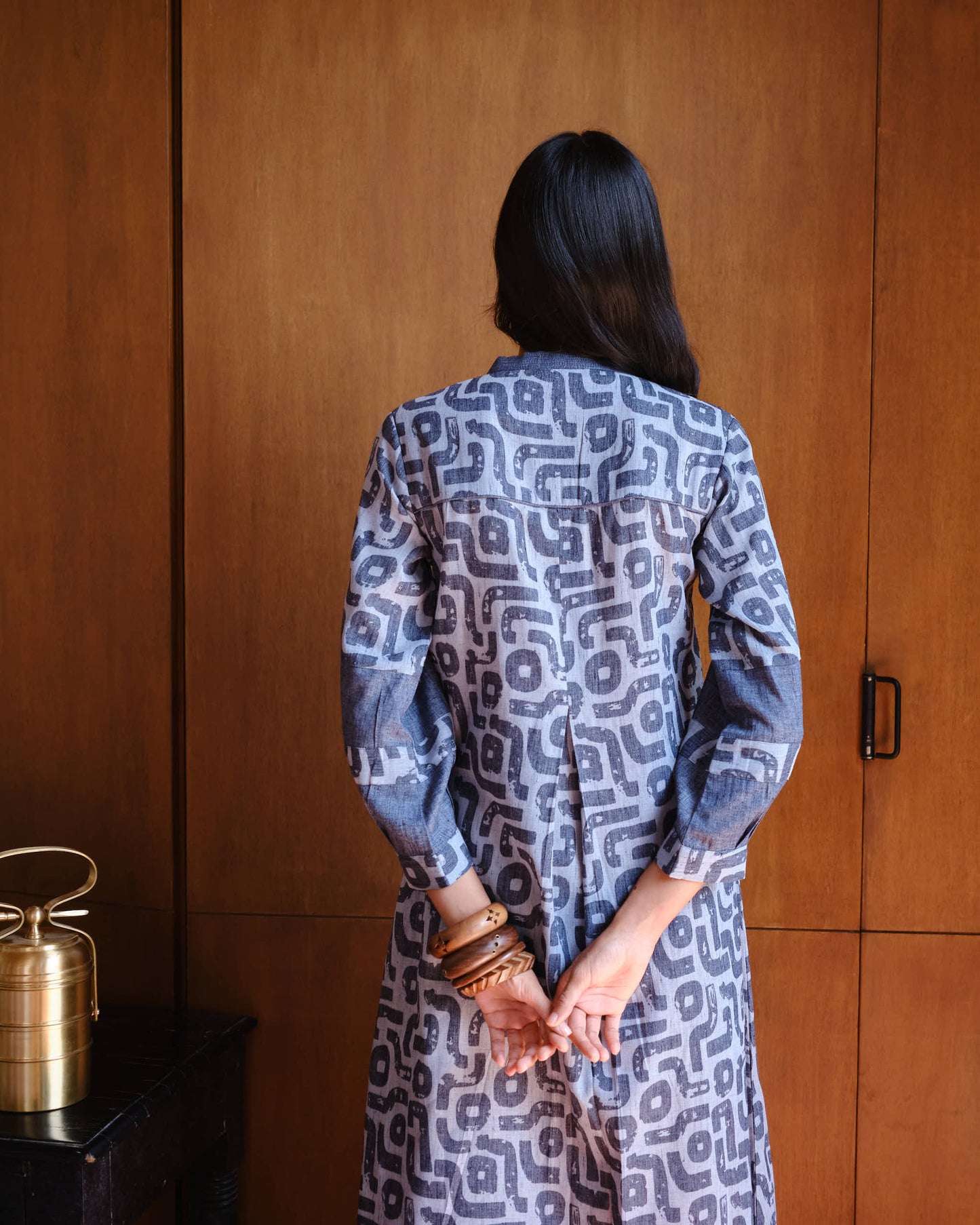 Indigo Maze Printed A-Line Kurta Set