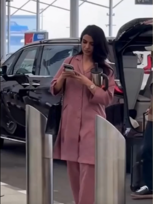 Mauve Button-Down Flared Kurta Set