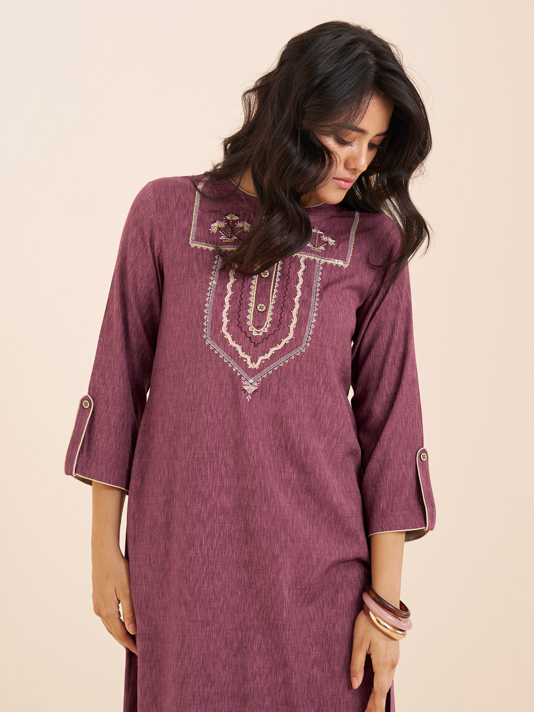Premium Viscose Blend Ethnic Kurta with Subtle Embroidery