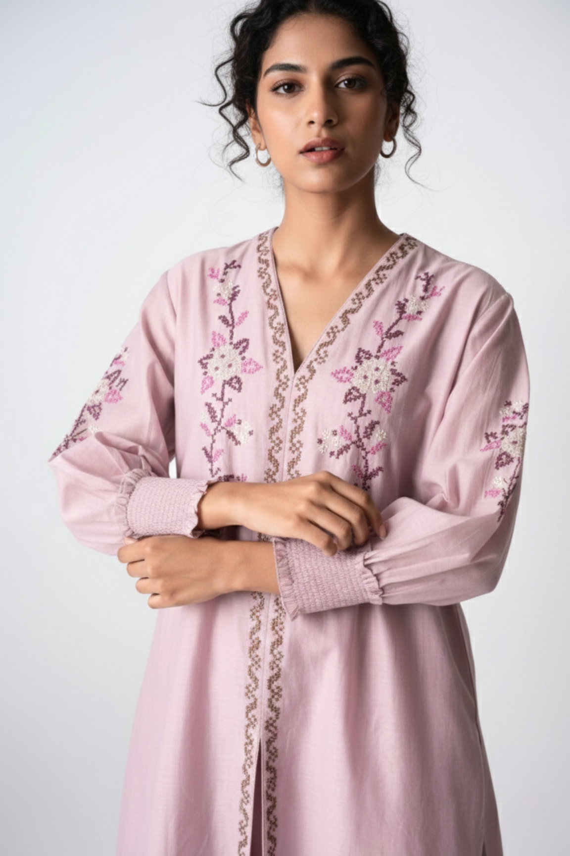 Blush Bloom Embroidered Kurta Set