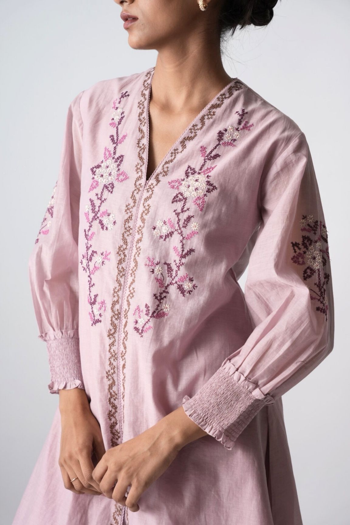 Blush Bloom Embroidered Kurta Set