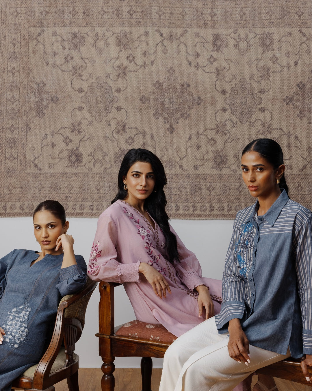 Blush Bloom Embroidered Kurta Set