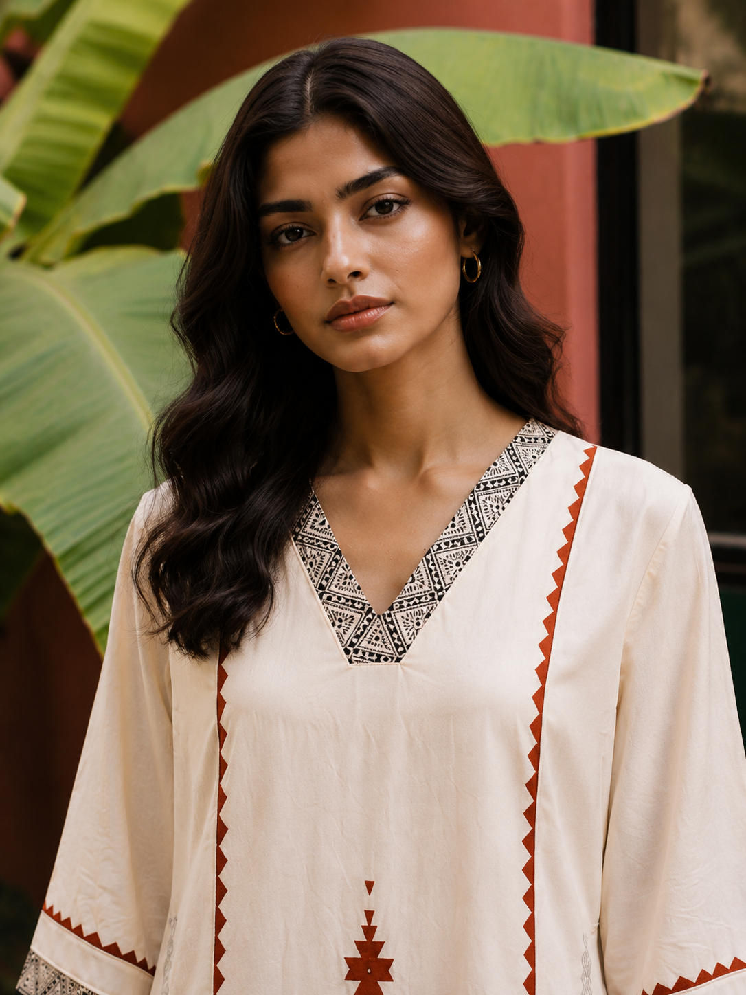 Ivory Nomad Printed Straight Kurta